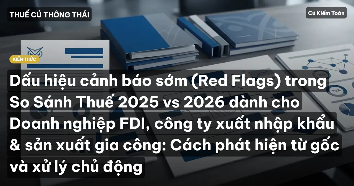 Dấu hiệu cảnh báo sớm (Red Flags) trong So Sánh Thuế 2025 vs 2026 dành cho Doanh nghiệp FDI, công ty xuất nhập khẩu & sản xuất gia công: Cách phát hiện từ gốc và xử lý chủ động