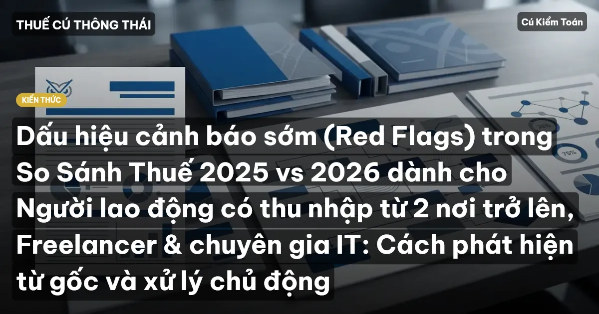 Dấu hiệu cảnh báo sớm (Red Flags) trong So Sánh Thuế 2025 vs 2026 dành cho Người lao động có thu nhập từ 2 nơi trở lên, Freelancer & chuyên gia IT: Cách phát hiện từ gốc và xử lý chủ động