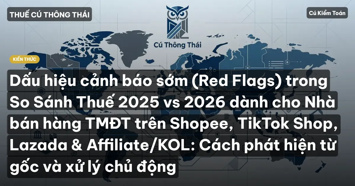 Dấu hiệu cảnh báo sớm (Red Flags) trong So Sánh Thuế 2025 vs 2026 dành cho Nhà bán hàng TMĐT trên Shopee, TikTok Shop, Lazada & Affiliate/KOL: Cách phát hiện từ gốc và xử lý chủ động