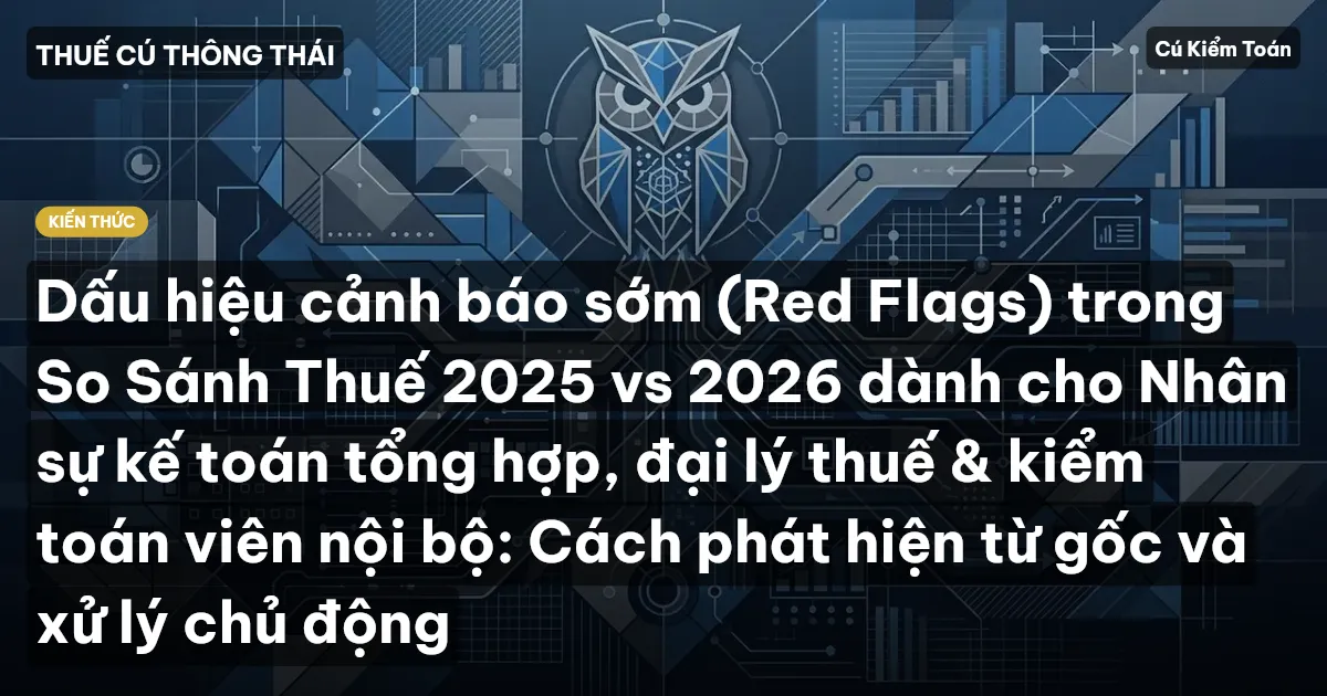 Dấu hiệu cảnh báo sớm (Red Flags) trong So Sánh Thuế 2025 vs 2026 dành cho Nhân sự kế toán tổng hợp, đại lý thuế & kiểm toán viên nội bộ: Cách phát hiện từ gốc và xử lý chủ động