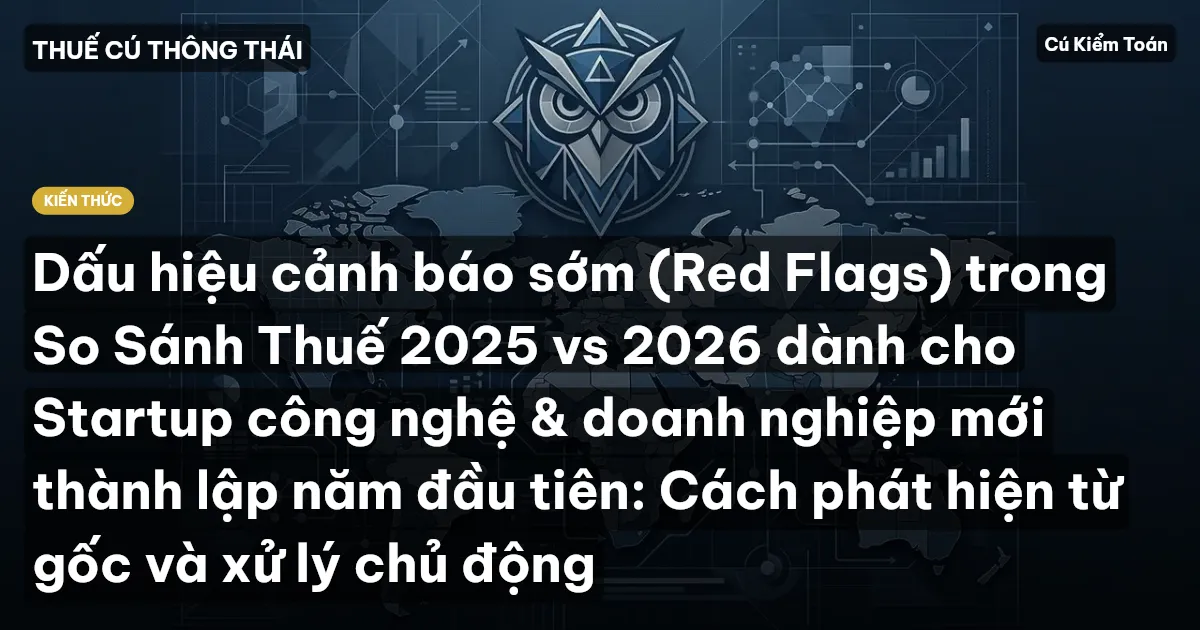 Dấu hiệu cảnh báo sớm (Red Flags) trong So Sánh Thuế 2025 vs 2026 dành cho Startup công nghệ & doanh nghiệp mới thành lập năm đầu tiên: Cách phát hiện từ gốc và xử lý chủ động