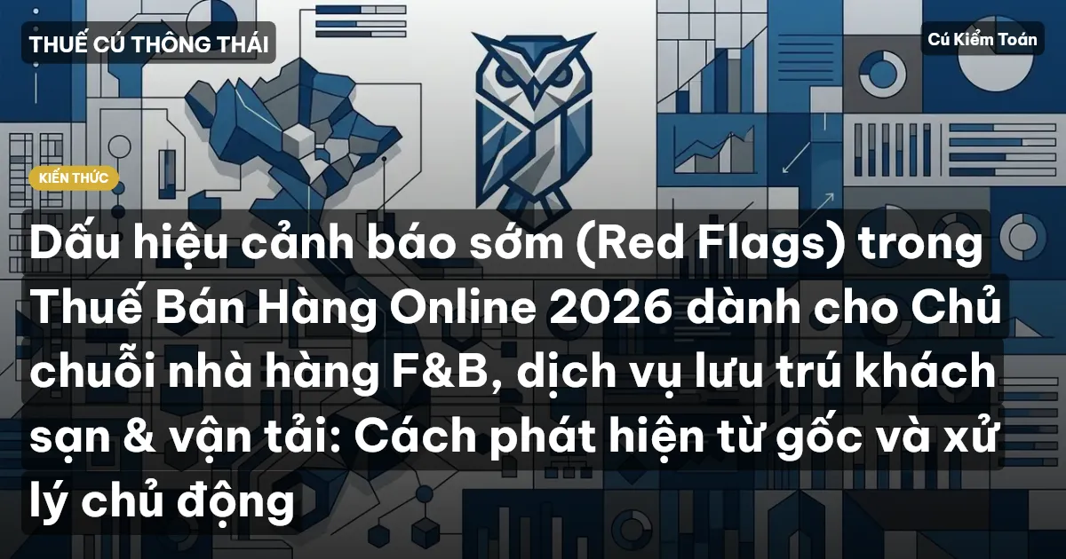 Dấu hiệu cảnh báo sớm (Red Flags) trong Thuế Bán Hàng Online 2026 dành cho Chủ chuỗi nhà hàng F&B, dịch vụ lưu trú khách sạn & vận tải: Cách phát hiện từ gốc và xử lý chủ động