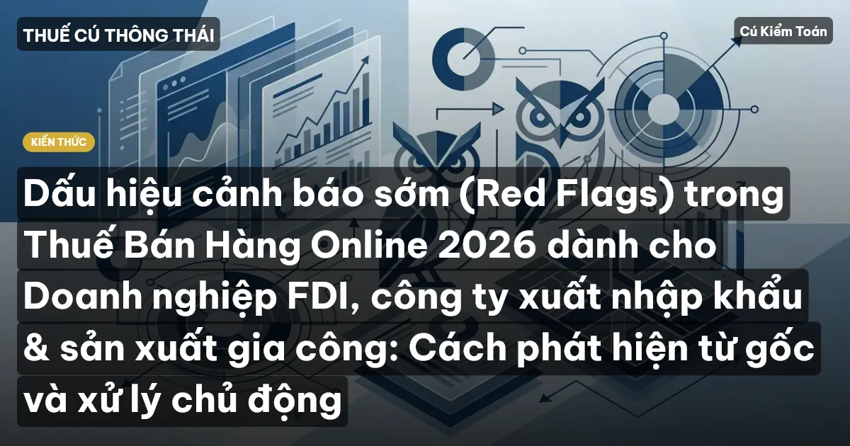 Dấu hiệu cảnh báo sớm (Red Flags) trong Thuế Bán Hàng Online 2026 dành cho Doanh nghiệp FDI, công ty xuất nhập khẩu & sản xuất gia công: Cách phát hiện từ gốc và xử lý chủ động