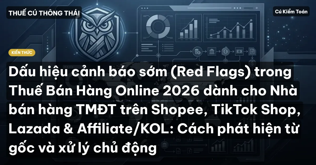Dấu hiệu cảnh báo sớm (Red Flags) trong Thuế Bán Hàng Online 2026 dành cho Nhà bán hàng TMĐT trên Shopee, TikTok Shop, Lazada & Affiliate/KOL: Cách phát hiện từ gốc và xử lý chủ động