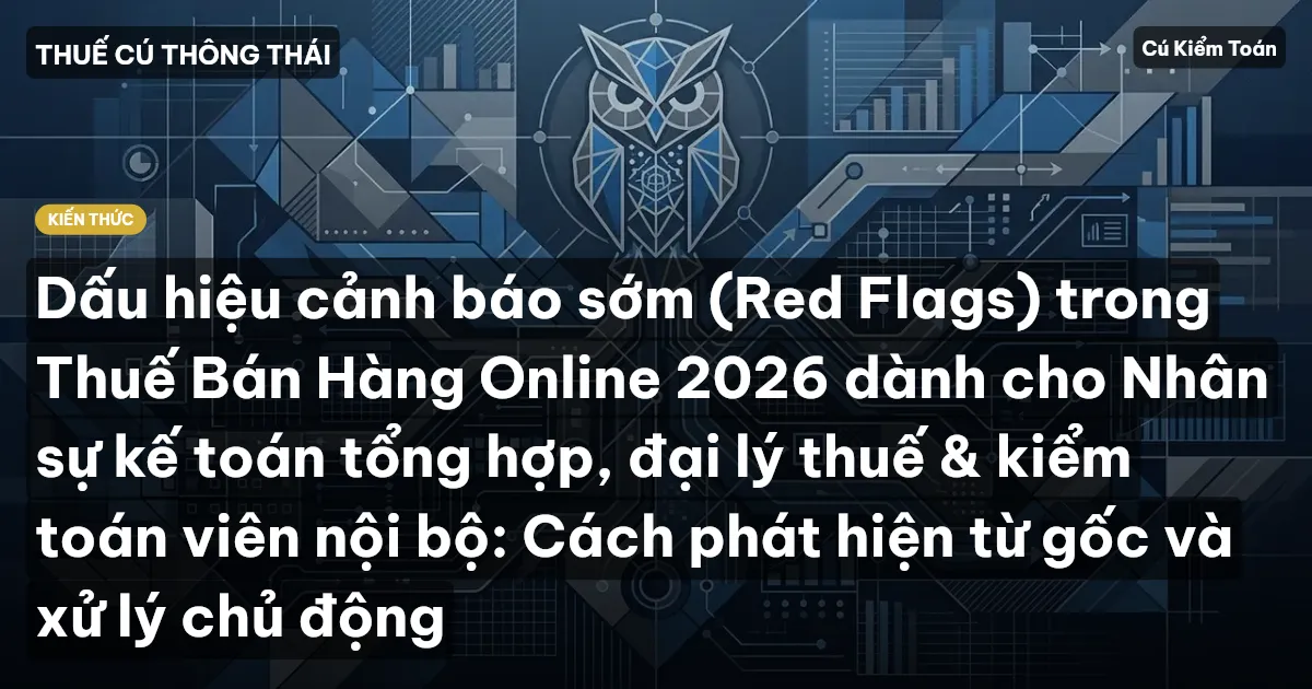 Dấu hiệu cảnh báo sớm (Red Flags) trong Thuế Bán Hàng Online 2026 dành cho Nhân sự kế toán tổng hợp, đại lý thuế & kiểm toán viên nội bộ: Cách phát hiện từ gốc và xử lý chủ động