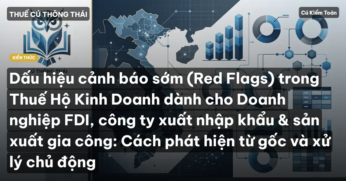 Dấu hiệu cảnh báo sớm (Red Flags) trong Thuế Hộ Kinh Doanh dành cho Doanh nghiệp FDI, công ty xuất nhập khẩu & sản xuất gia công: Cách phát hiện từ gốc và xử lý chủ động