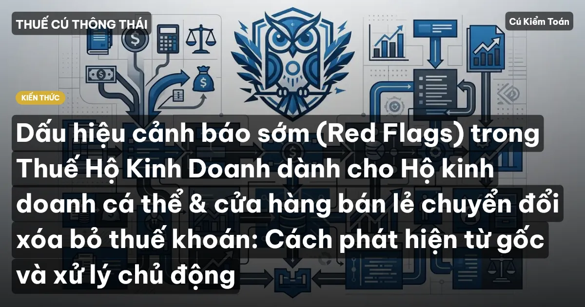 Dấu hiệu cảnh báo sớm (Red Flags) trong Thuế Hộ Kinh Doanh dành cho Hộ kinh doanh cá thể & cửa hàng bán lẻ chuyển đổi xóa bỏ thuế khoán: Cách phát hiện từ gốc và xử lý chủ động