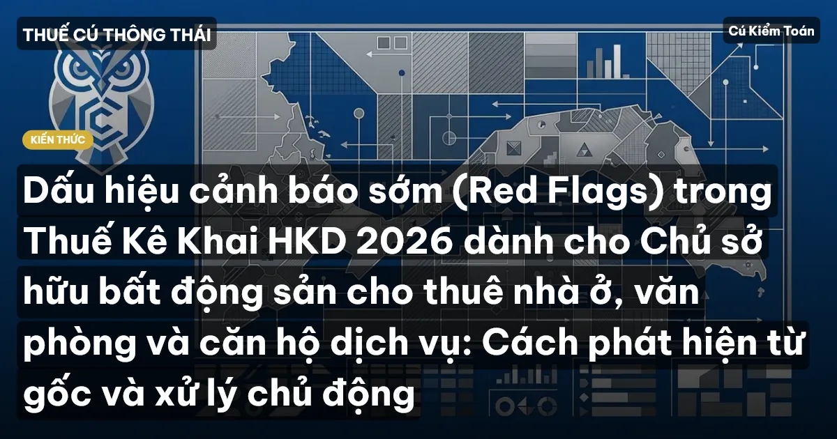 Dấu hiệu cảnh báo sớm (Red Flags) trong Thuế Kê Khai HKD 2026 dành cho Chủ sở hữu bất động sản cho thuê nhà ở, văn phòng và căn hộ dịch vụ: Cách phát hiện từ gốc và xử lý chủ động