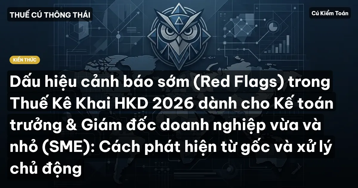 Dấu hiệu cảnh báo sớm (Red Flags) trong Thuế Kê Khai HKD 2026 dành cho Kế toán trưởng & Giám đốc doanh nghiệp vừa và nhỏ (SME): Cách phát hiện từ gốc và xử lý chủ động