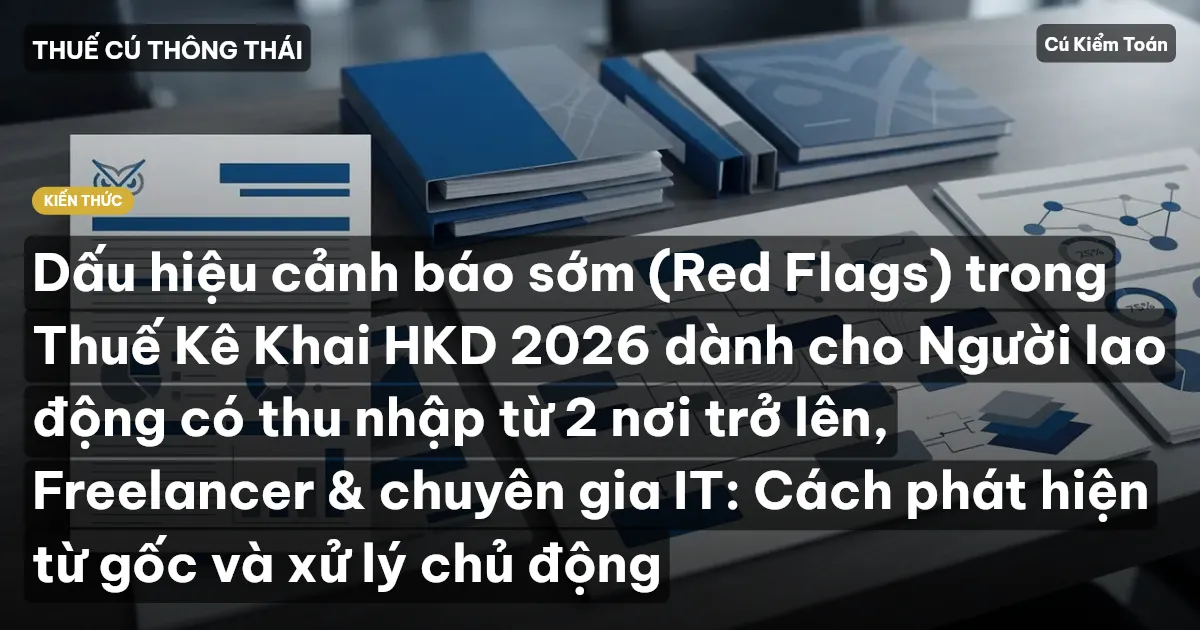 Dấu hiệu cảnh báo sớm (Red Flags) trong Thuế Kê Khai HKD 2026 dành cho Người lao động có thu nhập từ 2 nơi trở lên, Freelancer & chuyên gia IT: Cách phát hiện từ gốc và xử lý chủ động