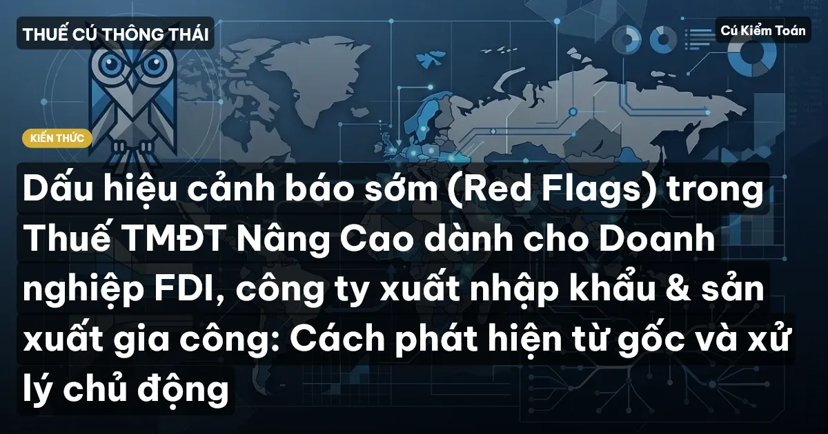 Dấu hiệu cảnh báo sớm (Red Flags) trong Thuế TMĐT Nâng Cao dành cho Doanh nghiệp FDI, công ty xuất nhập khẩu & sản xuất gia công: Cách phát hiện từ gốc và xử lý chủ động