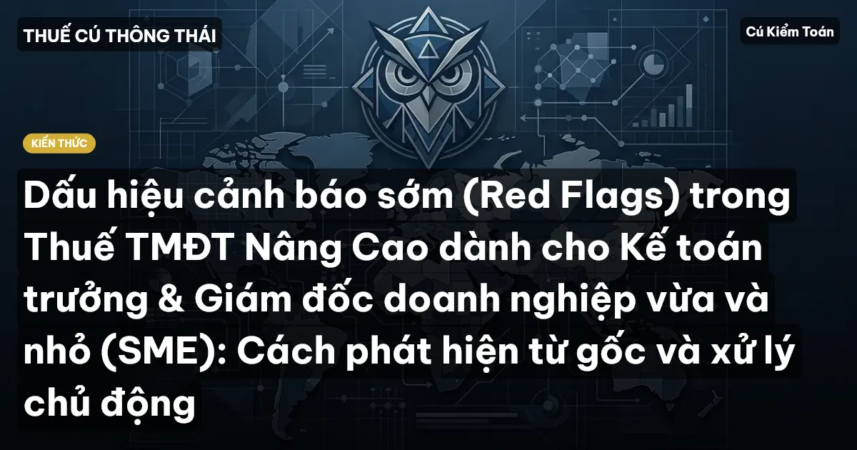 Dấu hiệu cảnh báo sớm (Red Flags) trong Thuế TMĐT Nâng Cao dành cho Kế toán trưởng & Giám đốc doanh nghiệp vừa và nhỏ (SME): Cách phát hiện từ gốc và xử lý chủ động