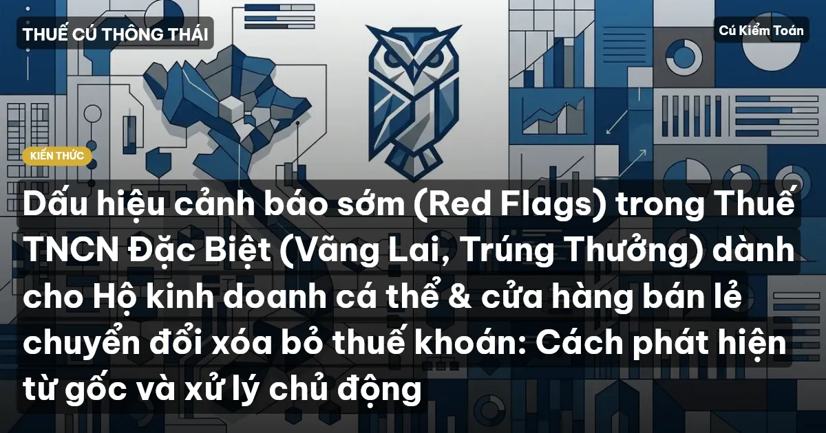Dấu hiệu cảnh báo sớm (Red Flags) trong Thuế TNCN Đặc Biệt (Vãng Lai, Trúng Thưởng) dành cho Hộ kinh doanh cá thể & cửa hàng bán lẻ chuyển đổi xóa bỏ thuế khoán: Cách phát hiện từ gốc và xử lý chủ động