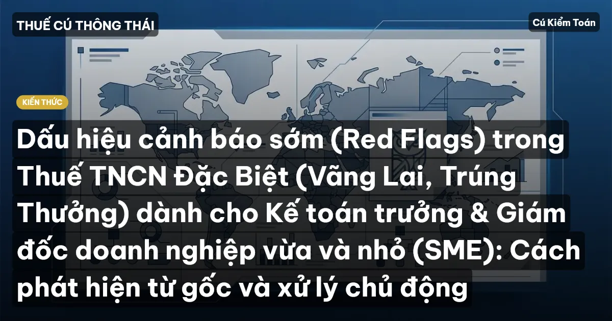 Dấu hiệu cảnh báo sớm (Red Flags) trong Thuế TNCN Đặc Biệt (Vãng Lai, Trúng Thưởng) dành cho Kế toán trưởng & Giám đốc doanh nghiệp vừa và nhỏ (SME): Cách phát hiện từ gốc và xử lý chủ động