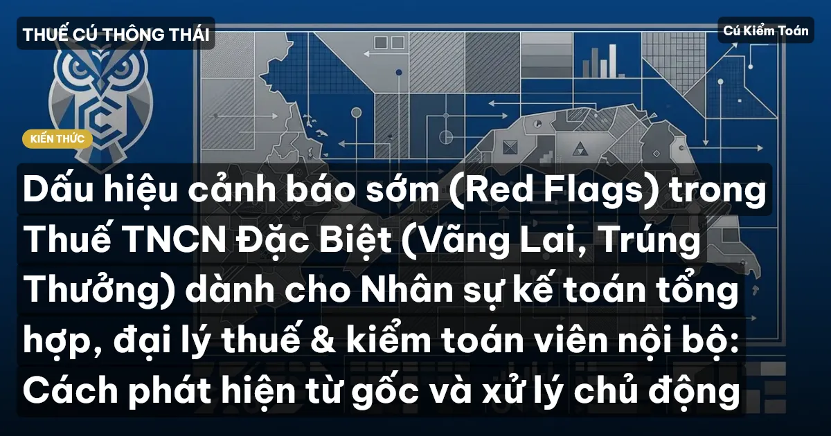 Dấu hiệu cảnh báo sớm (Red Flags) trong Thuế TNCN Đặc Biệt (Vãng Lai, Trúng Thưởng) dành cho Nhân sự kế toán tổng hợp, đại lý thuế & kiểm toán viên nội bộ: Cách phát hiện từ gốc và xử lý chủ động