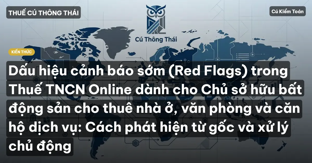Dấu hiệu cảnh báo sớm (Red Flags) trong Thuế TNCN Online dành cho Chủ sở hữu bất động sản cho thuê nhà ở, văn phòng và căn hộ dịch vụ: Cách phát hiện từ gốc và xử lý chủ động