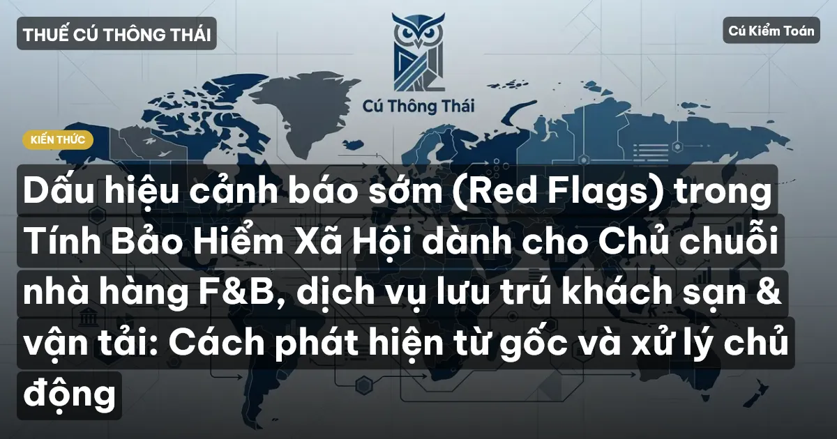 Dấu hiệu cảnh báo sớm (Red Flags) trong Tính Bảo Hiểm Xã Hội dành cho Chủ chuỗi nhà hàng F&B, dịch vụ lưu trú khách sạn & vận tải: Cách phát hiện từ gốc và xử lý chủ động