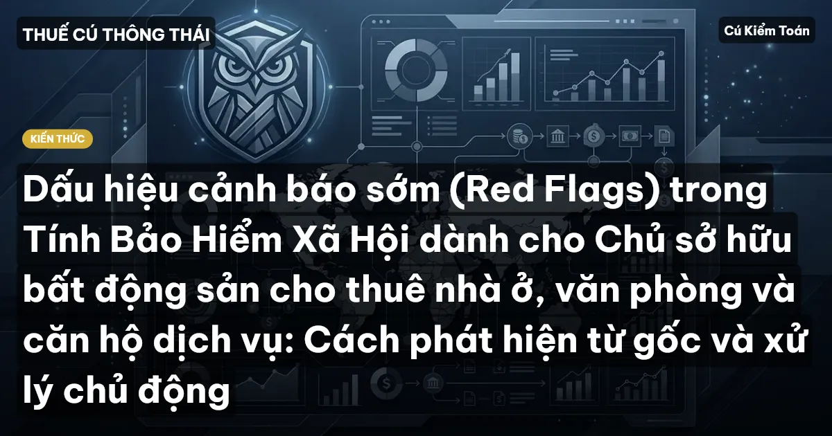 Dấu hiệu cảnh báo sớm (Red Flags) trong Tính Bảo Hiểm Xã Hội dành cho Chủ sở hữu bất động sản cho thuê nhà ở, văn phòng và căn hộ dịch vụ: Cách phát hiện từ gốc và xử lý chủ động
