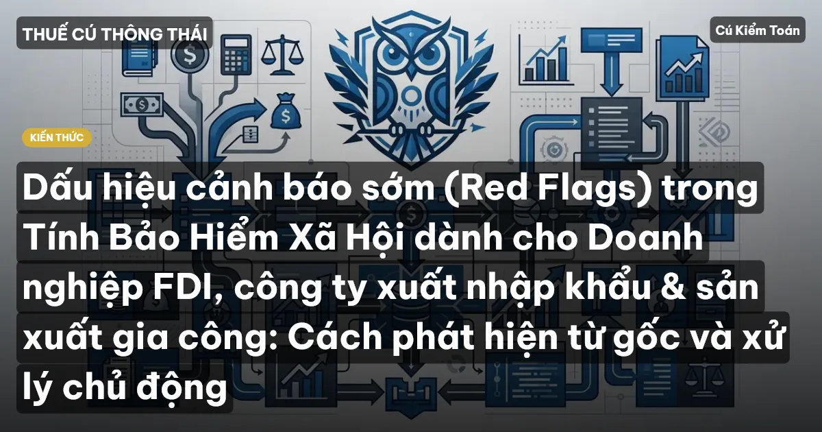 Dấu hiệu cảnh báo sớm (Red Flags) trong Tính Bảo Hiểm Xã Hội dành cho Doanh nghiệp FDI, công ty xuất nhập khẩu & sản xuất gia công: Cách phát hiện từ gốc và xử lý chủ động