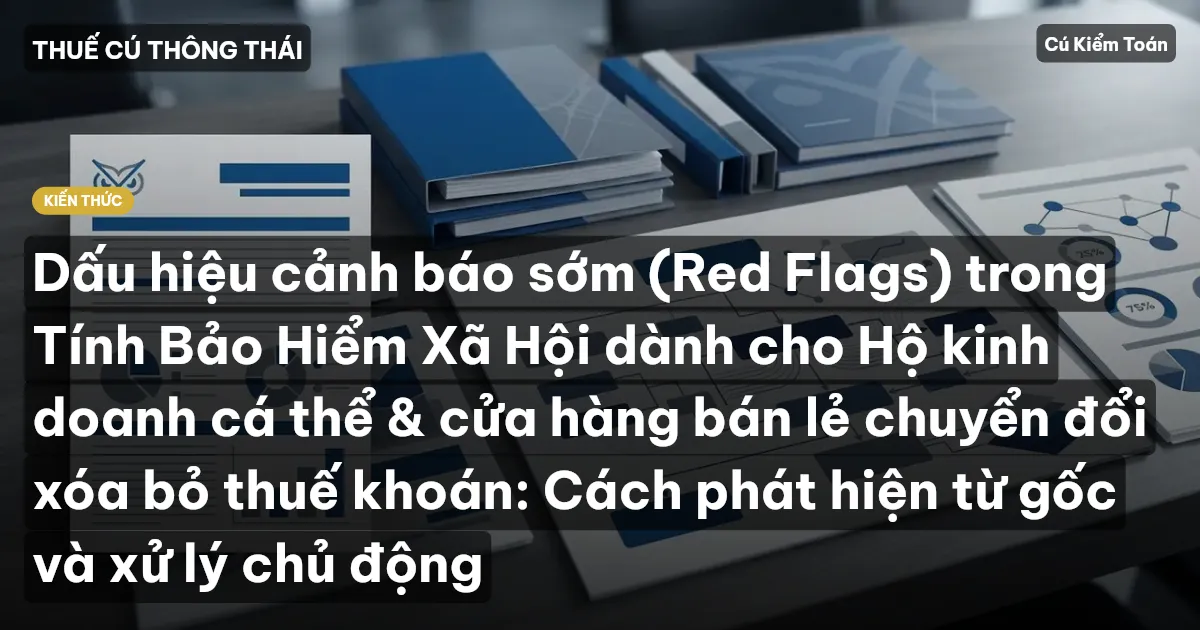 Dấu hiệu cảnh báo sớm (Red Flags) trong Tính Bảo Hiểm Xã Hội dành cho Hộ kinh doanh cá thể & cửa hàng bán lẻ chuyển đổi xóa bỏ thuế khoán: Cách phát hiện từ gốc và xử lý chủ động