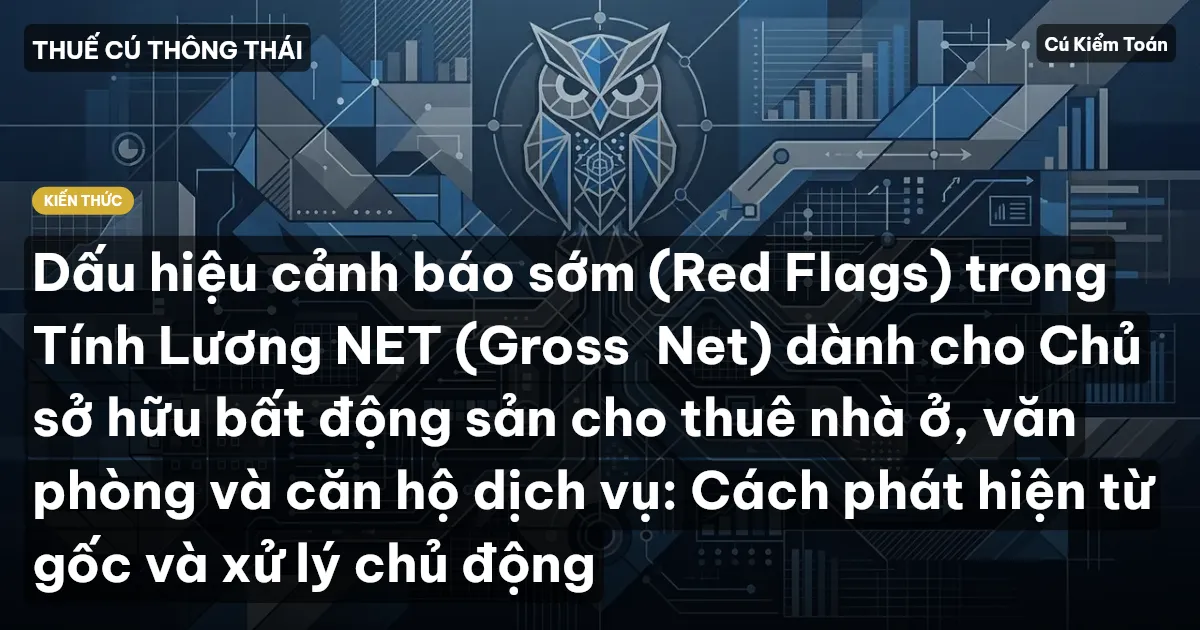 Dấu hiệu cảnh báo sớm (Red Flags) trong Tính Lương NET (Gross→Net) dành cho Chủ sở hữu bất động sản cho thuê nhà ở, văn phòng và căn hộ dịch vụ: Cách phát hiện từ gốc và xử lý chủ động