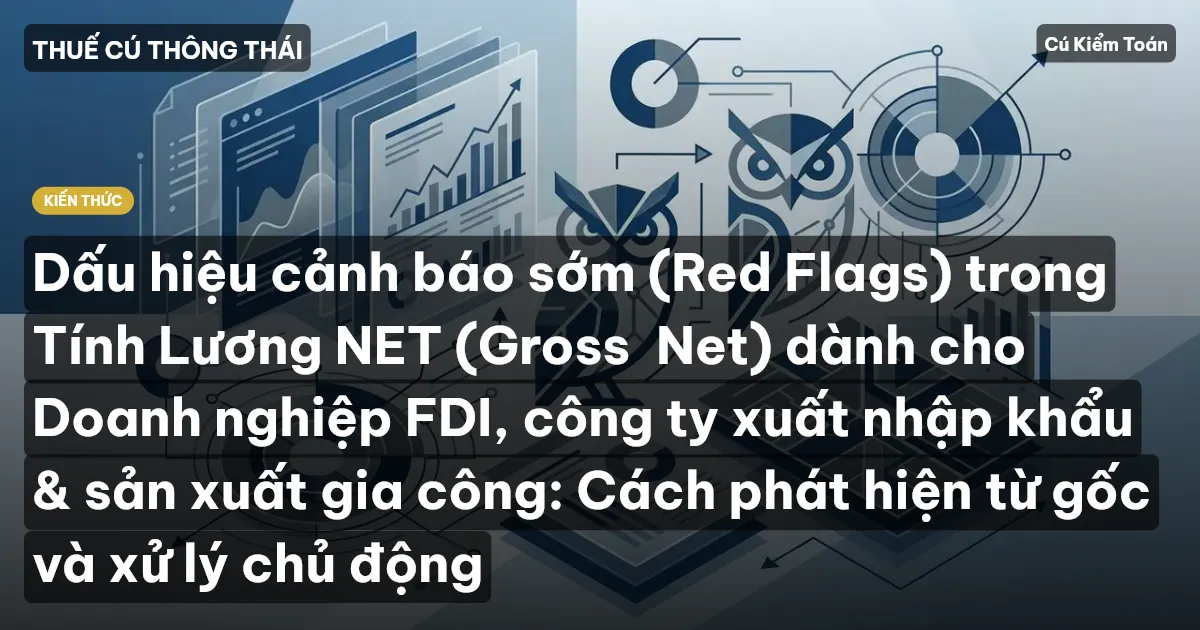 Dấu hiệu cảnh báo sớm (Red Flags) trong Tính Lương NET (Gross→Net) dành cho Doanh nghiệp FDI, công ty xuất nhập khẩu & sản xuất gia công: Cách phát hiện từ gốc và xử lý chủ động