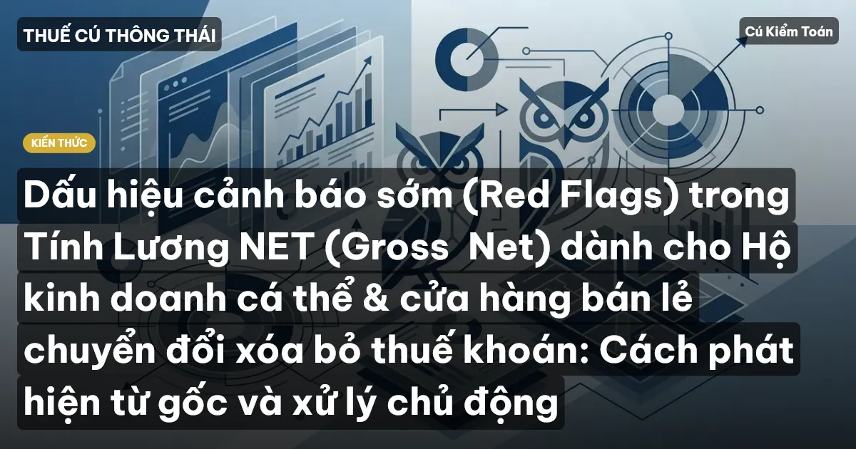 Dấu hiệu cảnh báo sớm (Red Flags) trong Tính Lương NET (Gross→Net) dành cho Hộ kinh doanh cá thể & cửa hàng bán lẻ chuyển đổi xóa bỏ thuế khoán: Cách phát hiện từ gốc và xử lý chủ động