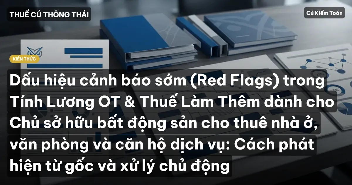 Dấu hiệu cảnh báo sớm (Red Flags) trong Tính Lương OT & Thuế Làm Thêm dành cho Chủ sở hữu bất động sản cho thuê nhà ở, văn phòng và căn hộ dịch vụ: Cách phát hiện từ gốc và xử lý chủ động