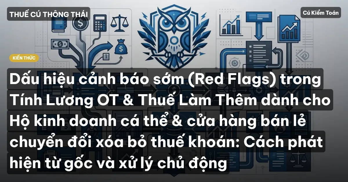 Dấu hiệu cảnh báo sớm (Red Flags) trong Tính Lương OT & Thuế Làm Thêm dành cho Hộ kinh doanh cá thể & cửa hàng bán lẻ chuyển đổi xóa bỏ thuế khoán: Cách phát hiện từ gốc và xử lý chủ động