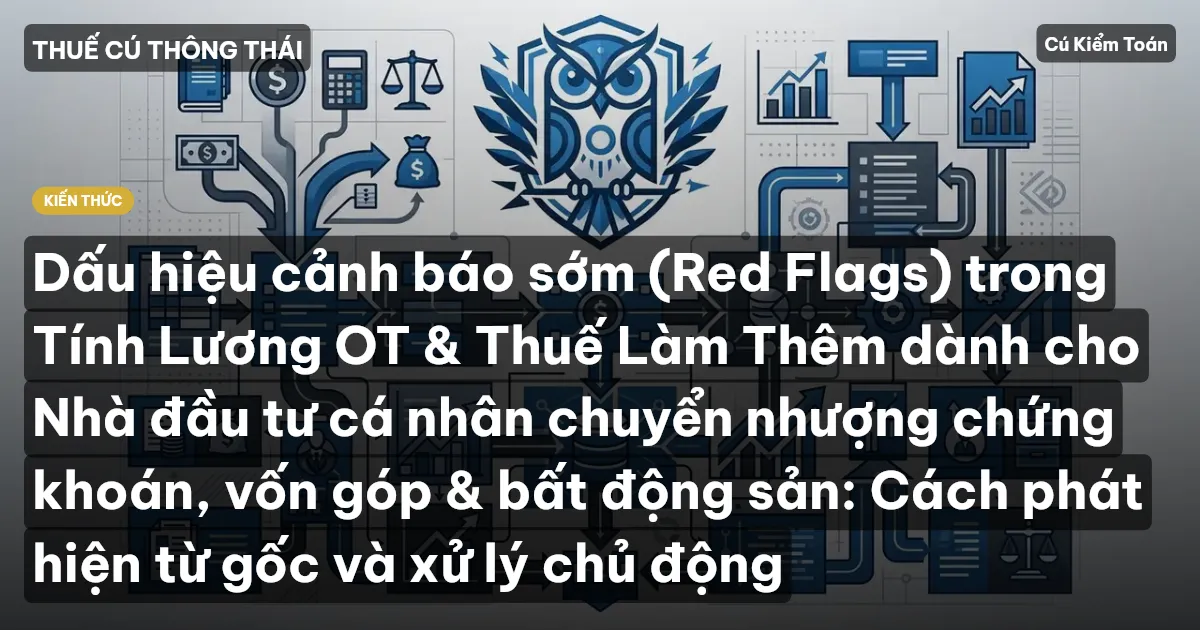 Dấu hiệu cảnh báo sớm (Red Flags) trong Tính Lương OT & Thuế Làm Thêm dành cho Nhà đầu tư cá nhân chuyển nhượng chứng khoán, vốn góp & bất động sản: Cách phát hiện từ gốc và xử lý chủ động