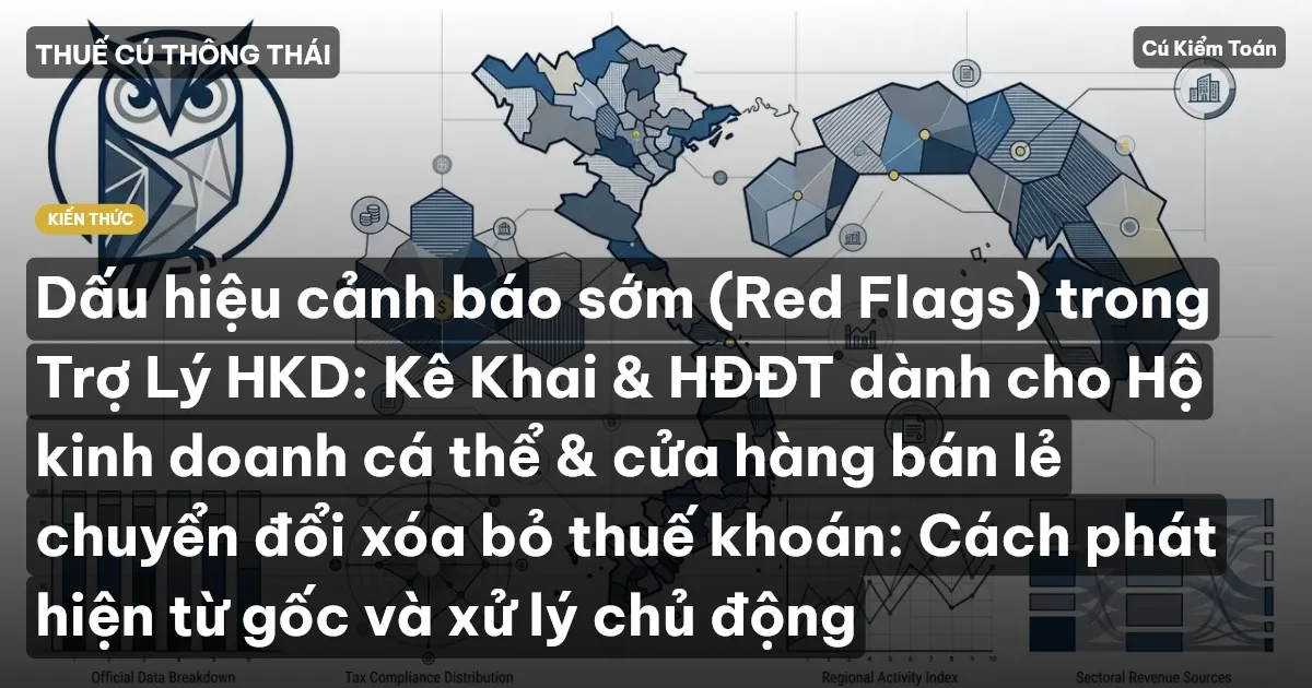 Dấu hiệu cảnh báo sớm (Red Flags) trong Trợ Lý HKD: Kê Khai & HĐĐT dành cho Hộ kinh doanh cá thể & cửa hàng bán lẻ chuyển đổi xóa bỏ thuế khoán: Cách phát hiện từ gốc và xử lý chủ động