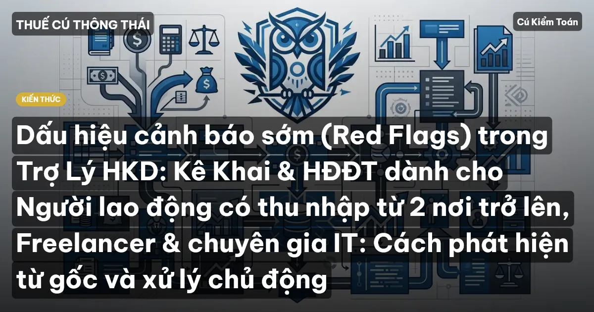 Dấu hiệu cảnh báo sớm (Red Flags) trong Trợ Lý HKD: Kê Khai & HĐĐT dành cho Người lao động có thu nhập từ 2 nơi trở lên, Freelancer & chuyên gia IT: Cách phát hiện từ gốc và xử lý chủ động