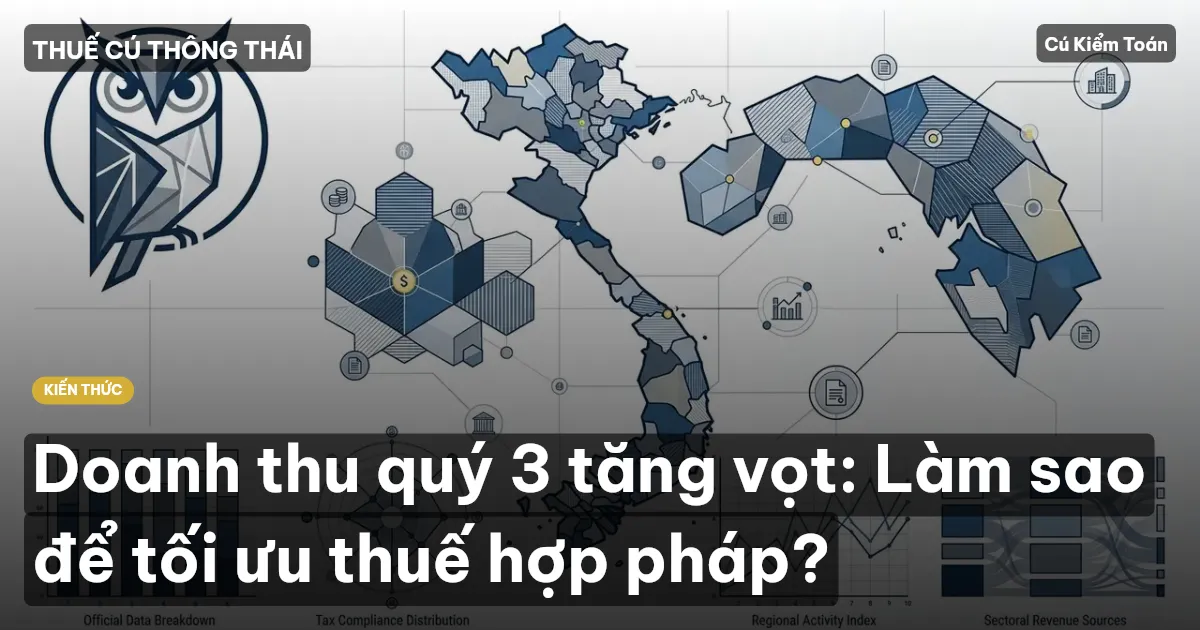 Doanh thu quý 3 tăng vọt: Làm sao để tối ưu thuế hợp pháp?