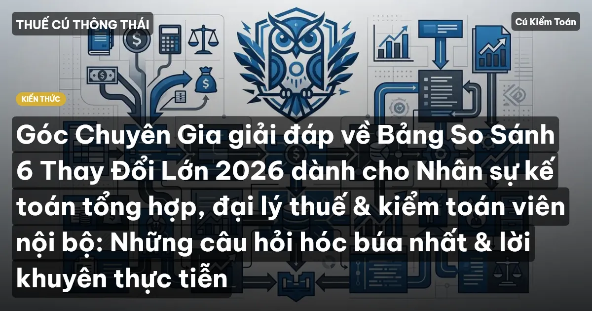 Góc Chuyên Gia giải đáp về Bảng So Sánh 6 Thay Đổi Lớn 2026 dành cho Nhân sự kế toán tổng hợp, đại lý thuế & kiểm toán viên nội bộ: Những câu hỏi hóc búa nhất & lời khuyên thực tiễn