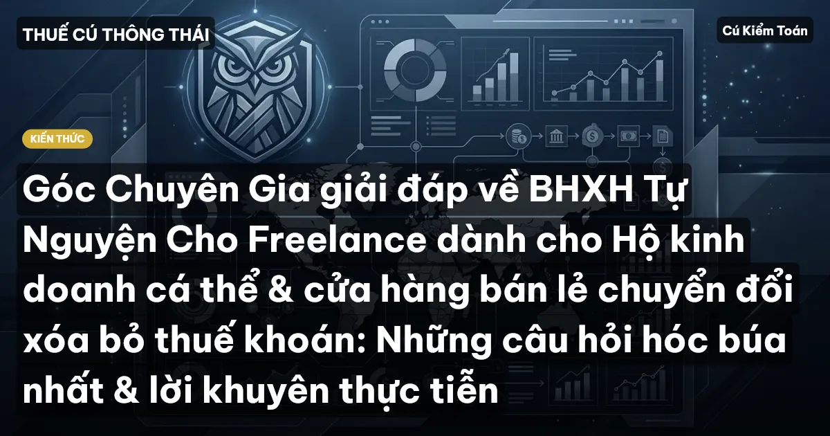 Góc Chuyên Gia giải đáp về BHXH Tự Nguyện Cho Freelance dành cho Hộ kinh doanh cá thể & cửa hàng bán lẻ chuyển đổi xóa bỏ thuế khoán: Những câu hỏi hóc búa nhất & lời khuyên thực tiễn