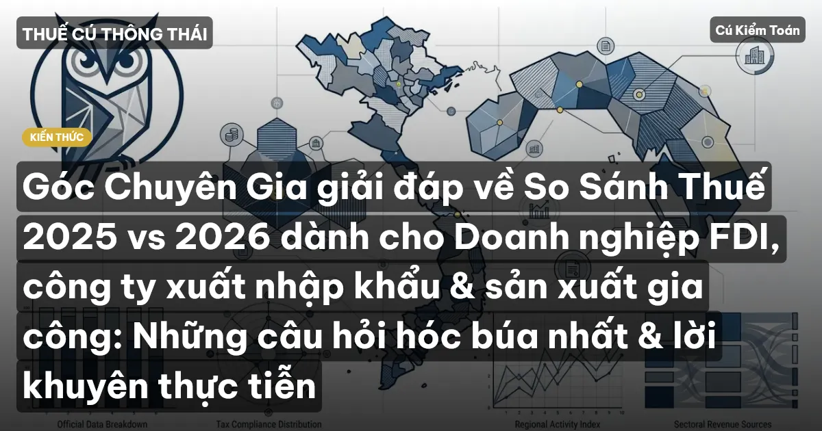 Góc Chuyên Gia giải đáp về So Sánh Thuế 2025 vs 2026 dành cho Doanh nghiệp FDI, công ty xuất nhập khẩu & sản xuất gia công: Những câu hỏi hóc búa nhất & lời khuyên thực tiễn