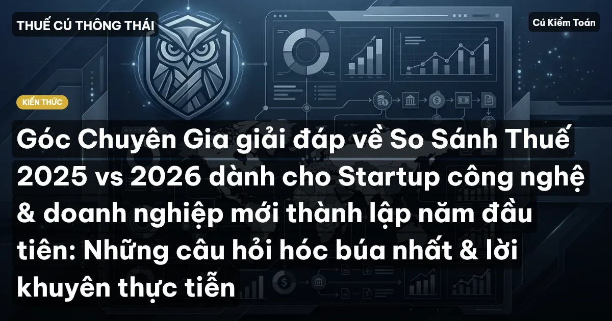 Góc Chuyên Gia giải đáp về So Sánh Thuế 2025 vs 2026 dành cho Startup công nghệ & doanh nghiệp mới thành lập năm đầu tiên: Những câu hỏi hóc búa nhất & lời khuyên thực tiễn
