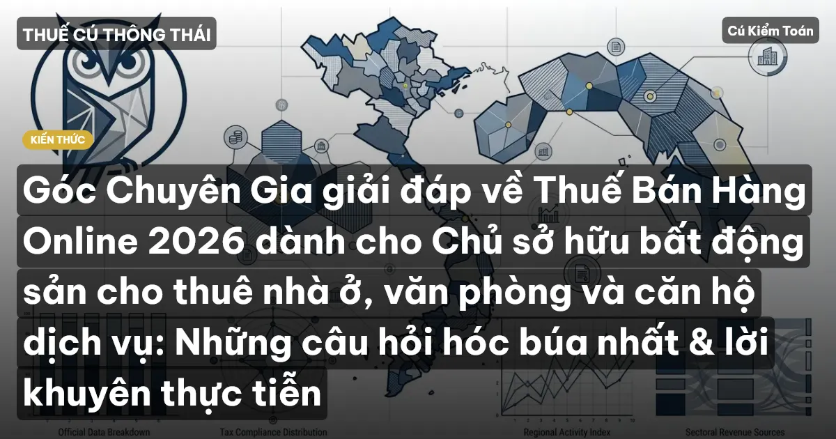Góc Chuyên Gia giải đáp về Thuế Bán Hàng Online 2026 dành cho Chủ sở hữu bất động sản cho thuê nhà ở, văn phòng và căn hộ dịch vụ: Những câu hỏi hóc búa nhất & lời khuyên thực tiễn