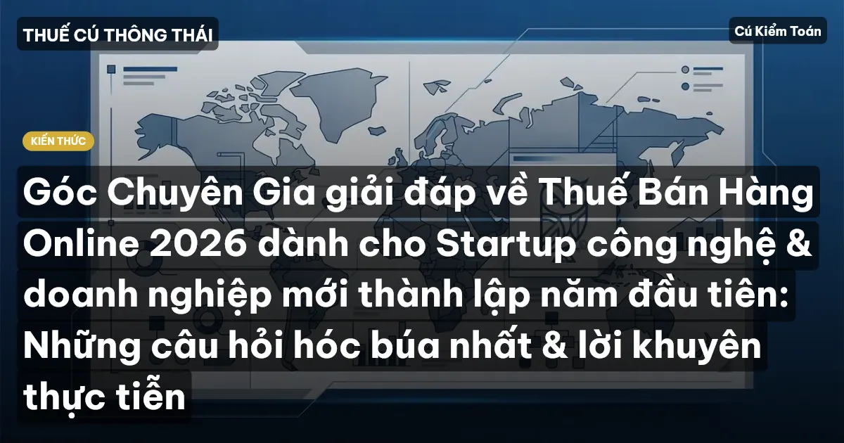 Góc Chuyên Gia giải đáp về Thuế Bán Hàng Online 2026 dành cho Startup công nghệ & doanh nghiệp mới thành lập năm đầu tiên: Những câu hỏi hóc búa nhất & lời khuyên thực tiễn
