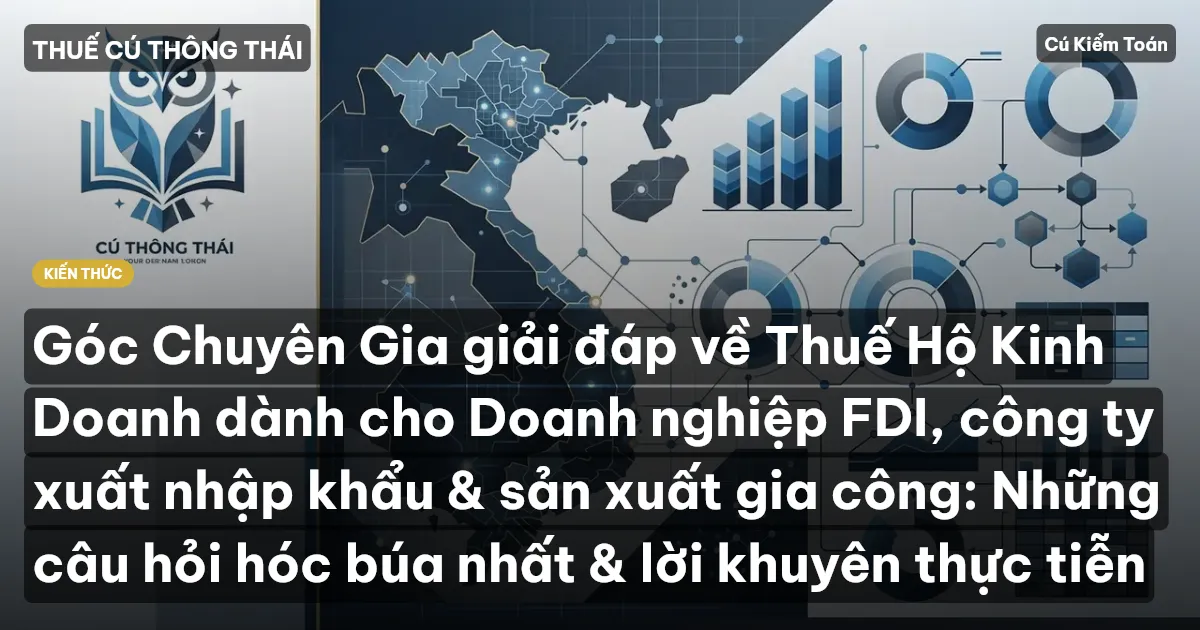 Góc Chuyên Gia giải đáp về Thuế Hộ Kinh Doanh dành cho Doanh nghiệp FDI, công ty xuất nhập khẩu & sản xuất gia công: Những câu hỏi hóc búa nhất & lời khuyên thực tiễn