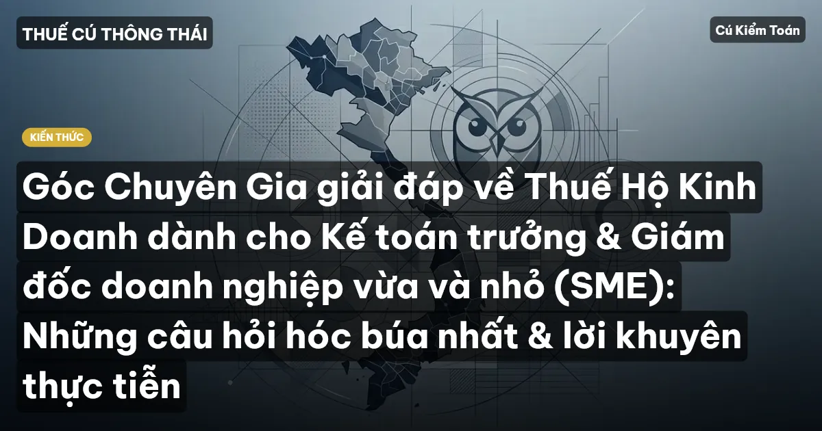 Góc Chuyên Gia giải đáp về Thuế Hộ Kinh Doanh dành cho Kế toán trưởng & Giám đốc doanh nghiệp vừa và nhỏ (SME): Những câu hỏi hóc búa nhất & lời khuyên thực tiễn