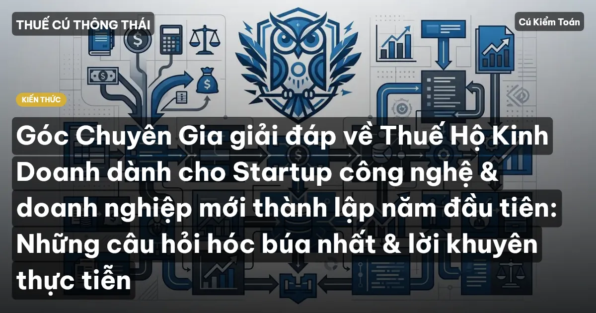 Góc Chuyên Gia giải đáp về Thuế Hộ Kinh Doanh dành cho Startup công nghệ & doanh nghiệp mới thành lập năm đầu tiên: Những câu hỏi hóc búa nhất & lời khuyên thực tiễn