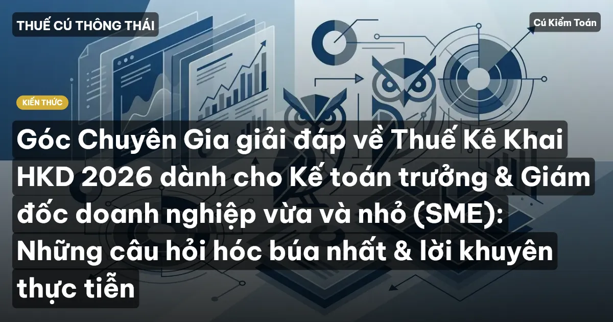 Góc Chuyên Gia giải đáp về Thuế Kê Khai HKD 2026 dành cho Kế toán trưởng & Giám đốc doanh nghiệp vừa và nhỏ (SME): Những câu hỏi hóc búa nhất & lời khuyên thực tiễn