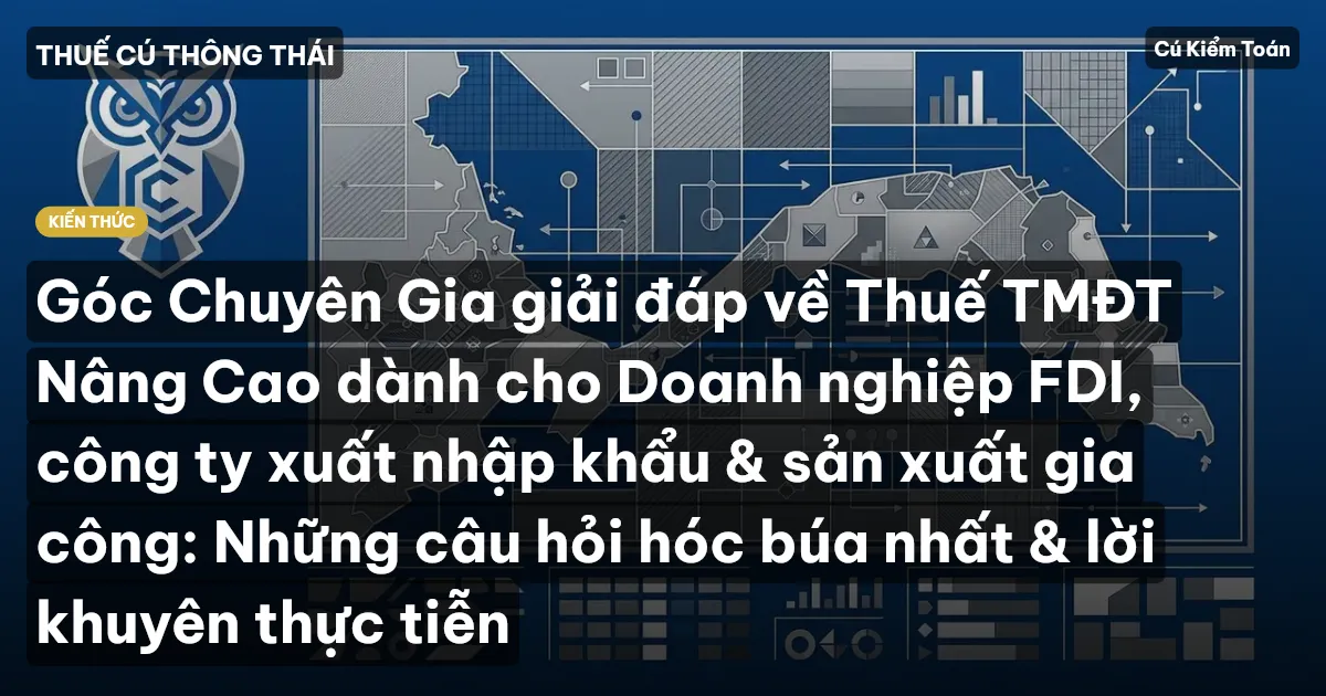 Góc Chuyên Gia giải đáp về Thuế TMĐT Nâng Cao dành cho Doanh nghiệp FDI, công ty xuất nhập khẩu & sản xuất gia công: Những câu hỏi hóc búa nhất & lời khuyên thực tiễn