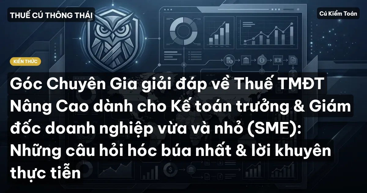 Góc Chuyên Gia giải đáp về Thuế TMĐT Nâng Cao dành cho Kế toán trưởng & Giám đốc doanh nghiệp vừa và nhỏ (SME): Những câu hỏi hóc búa nhất & lời khuyên thực tiễn