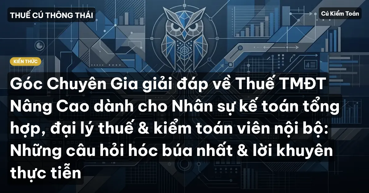 Góc Chuyên Gia giải đáp về Thuế TMĐT Nâng Cao dành cho Nhân sự kế toán tổng hợp, đại lý thuế & kiểm toán viên nội bộ: Những câu hỏi hóc búa nhất & lời khuyên thực tiễn