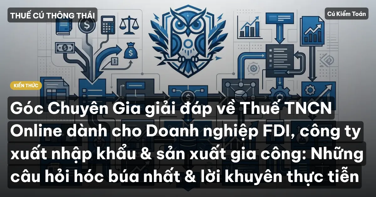 Góc Chuyên Gia giải đáp về Thuế TNCN Online dành cho Doanh nghiệp FDI, công ty xuất nhập khẩu & sản xuất gia công: Những câu hỏi hóc búa nhất & lời khuyên thực tiễn