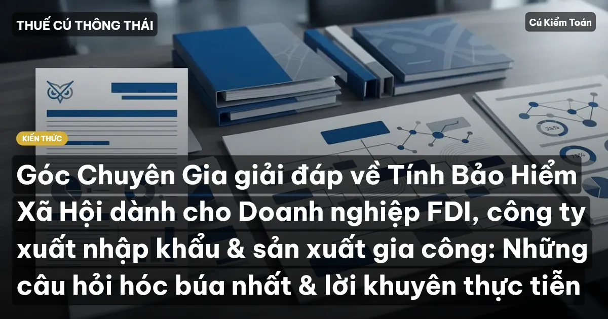 Góc Chuyên Gia giải đáp về Tính Bảo Hiểm Xã Hội dành cho Doanh nghiệp FDI, công ty xuất nhập khẩu & sản xuất gia công: Những câu hỏi hóc búa nhất & lời khuyên thực tiễn