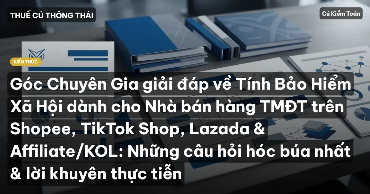 Góc Chuyên Gia giải đáp về Tính Bảo Hiểm Xã Hội dành cho Nhà bán hàng TMĐT trên Shopee, TikTok Shop, Lazada & Affiliate/KOL: Những câu hỏi hóc búa nhất & lời khuyên thực tiễn