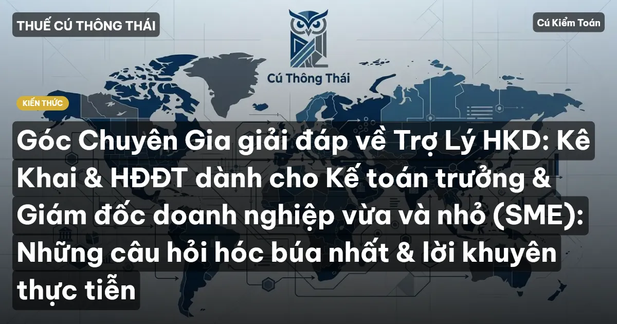 Góc Chuyên Gia giải đáp về Trợ Lý HKD: Kê Khai & HĐĐT dành cho Kế toán trưởng & Giám đốc doanh nghiệp vừa và nhỏ (SME): Những câu hỏi hóc búa nhất & lời khuyên thực tiễn